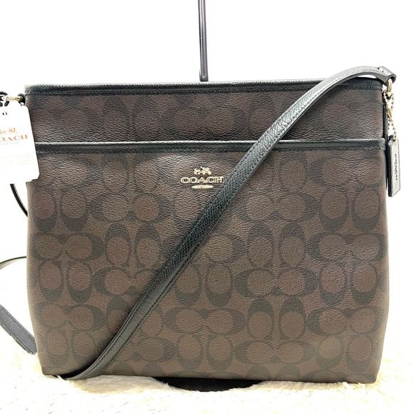 Coach Bags Nwt Coach Sig File Crossbody Handbag Brownblack Msrp2250